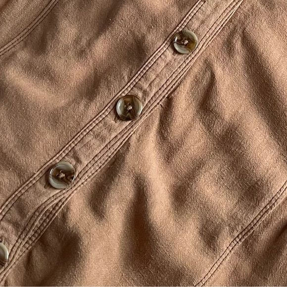 Free People Catch The Breeze Button Tiered Midi Dress Amber Wave Neutral Tan S - Picture 7 of 15